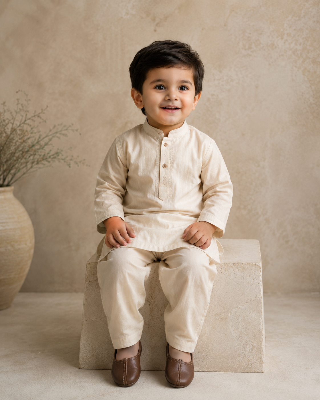Test Men Embroidered Formal Kurta view 3